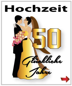 Tassen zur Goldenen und Silbernen Hochzeit