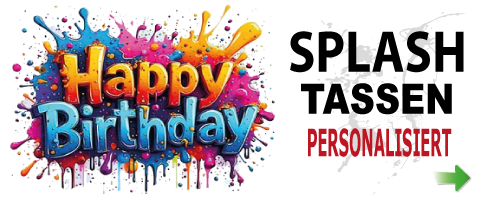 Happy Birthday Splash Tassen