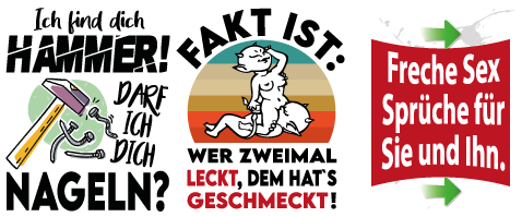 Tassen bedruckt mit lustigen Sex Sprüchen