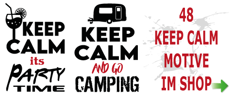 Keep Calm Motive auf Tassen gedruckt