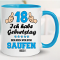 Preview: Tasse Geburtstag zum Saufen hier 18. Hellblau