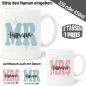 Preview: Tasse Hochzeit Mr. Mrs. Datum und Name