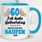 Preview: Tasse Geburtstag zum Saufen hier 60. Hellblau