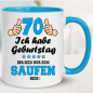 Preview: Tasse Geburtstag zum Saufen hier 70. Hellblau