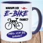 Mobile Preview: Tasse für Radfahrer E Bike fahren Dunkelblau