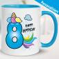 Preview: Einhorn Tasse Kinder Hellblau