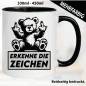 Preview: Lustige Tasse mit Bär und Fick dich Fuck you Mittelfinger bedruckt. Comic.
