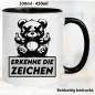 Preview: Lustige Tasse mit Retro Bär und Fick dich Fuck you Mittelfinger bedruckt. Comic.