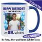 Preview: Fototasse-Geburtstag-Personalisiert-Bild-Dunkelblau