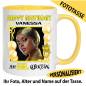 Preview: Fototasse-Geburtstag-Personalisiert-Bild-Gelb
