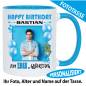 Preview: Fototasse-Geburtstag-Personalisiert-Bild-Hellblau