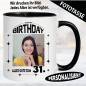 Preview: Fototasse-Geburtstag-Personalisiert-Photo-Alterszahl-Schwarz