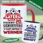 Preview: Tasse Geburtstag mit Fußballverein und Name und Alter Personalisiert