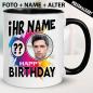 Preview: Tasse Geburtstag Foto Alter Name