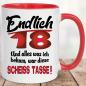 Preview: Scheiss Tasse zum Geburtstag 18 Rot