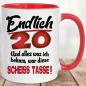 Preview: Scheiss Tasse zum Geburtstag 20 Rot