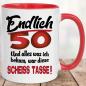 Preview: Scheiss Tasse zum Geburtstag 50 Rot