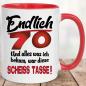 Preview: Scheiss Tasse zum Geburtstag 70 Rot