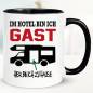 Preview: Lustige Sprüche Tasse für Camper Hotel Gast