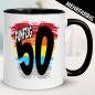 Mobile Preview: Tasse zum Geburtstag Mega Fünfzig