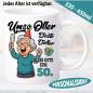 Preview: Geburtstagstasse Frau Umso Oller Desto Doller