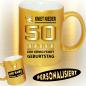 Preview: Tasse zum Geburtstag Der König 50 Gold