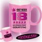 Preview: Tasse zum Geburtstag Die Königin 18 Pink