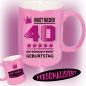 Preview: Tasse zum Geburtstag Die Königin 40 Pink