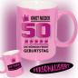 Preview: Tasse zum Geburtstag Die Königin 50 Pink