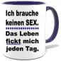 Preview: Dunkelblaue Sprüche Tasse Männer Sex hab ich genug