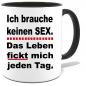 Preview: Schwarze Sprüche Tasse Männer Sex hab ich genug