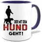 Preview: Dunkelblaue Sprüche Tasse Männer Hund Gassi gehen