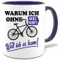 Preview: Dunkelblaue Sprüche Tasse Männer Elektrofahrrad fahren