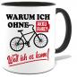 Preview: Schwarze Sprüche Tasse Männer Elektrofahrrad fahren