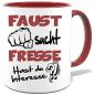 Preview: Maroone Sprüche Tasse Männer Faust sucht Fresse