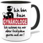Preview: Schwarze Sprüche Tasse Männer Gynäkologe gerne anschauen Frauenarzt