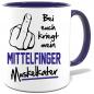 Preview: Dunkelblaue Sprüche Tasse Männer Mittelfinger Beleidigung