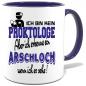 Preview: Dunkelblaue Sprüche Tasse Männer Proktologe Arschloch