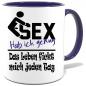 Preview: Dunkelblaue Sprüche Tasse Männer Sex genug