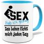 Preview: Hellblaue Sprüche Tasse Männer Sex genug
