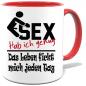 Preview: Rote Sprüche Tasse Männer Sex genug