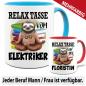 Preview: Tasse mit Faultier und Beruf personalisiert