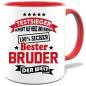 Preview: Geschenketasse Bester Bruder der Welt