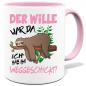 Preview: Faultier Tasse Der Wille war da Pink