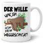 Preview: Faultier Tasse Der Wille war da Weiss