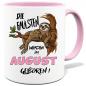 Preview: Tasse Faultier geboren Monat Pink