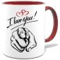 Preview: Tasse bedruckt mit Finger I Love you