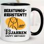 Preview: Tasse zum 18. Geburtstag Beratungsresistent Schwarz