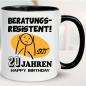 Preview: Tasse zum 20. Geburtstag Beratungsresistent Schwarz