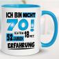 Preview: Tasse zum 70. Geburtstag Mit Erfahrung Hellblau